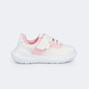 Tênis Infantil Feminino Sky Poá Branco e Rosa