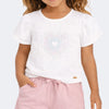 Camiseta Infantil Pampili Coração Colorido Off White