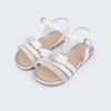 Sandália Infantil Feminina Mili Tiras Laço Branca