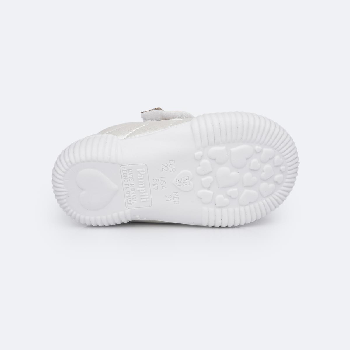Tênis Infantil Feminino Pampili Yuyu Manta de Strass Branco