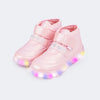 Tênis de Led Infantil Feminino Liz Luz Comfy Rosa