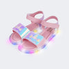 Sandália de Led Infantil Feminina Lulli Unicórnio Lilás Rosa