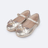 Sapatilha Infantil Pampili Mini Mariah Laço com Manta de Strass Dourada