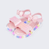 Sandália de Led Infantil Feminina Lulli Laço Rosa