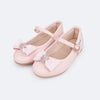 Sapatilha Infantil Pampili Mini Mariah Laço Glitter e Strass Rosa Pó