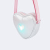 Bolsa Infantil Pampili Coração Holográfico Led Prata