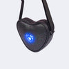 Bolsa Infantil Pampili Coração Holográfico Led Preta