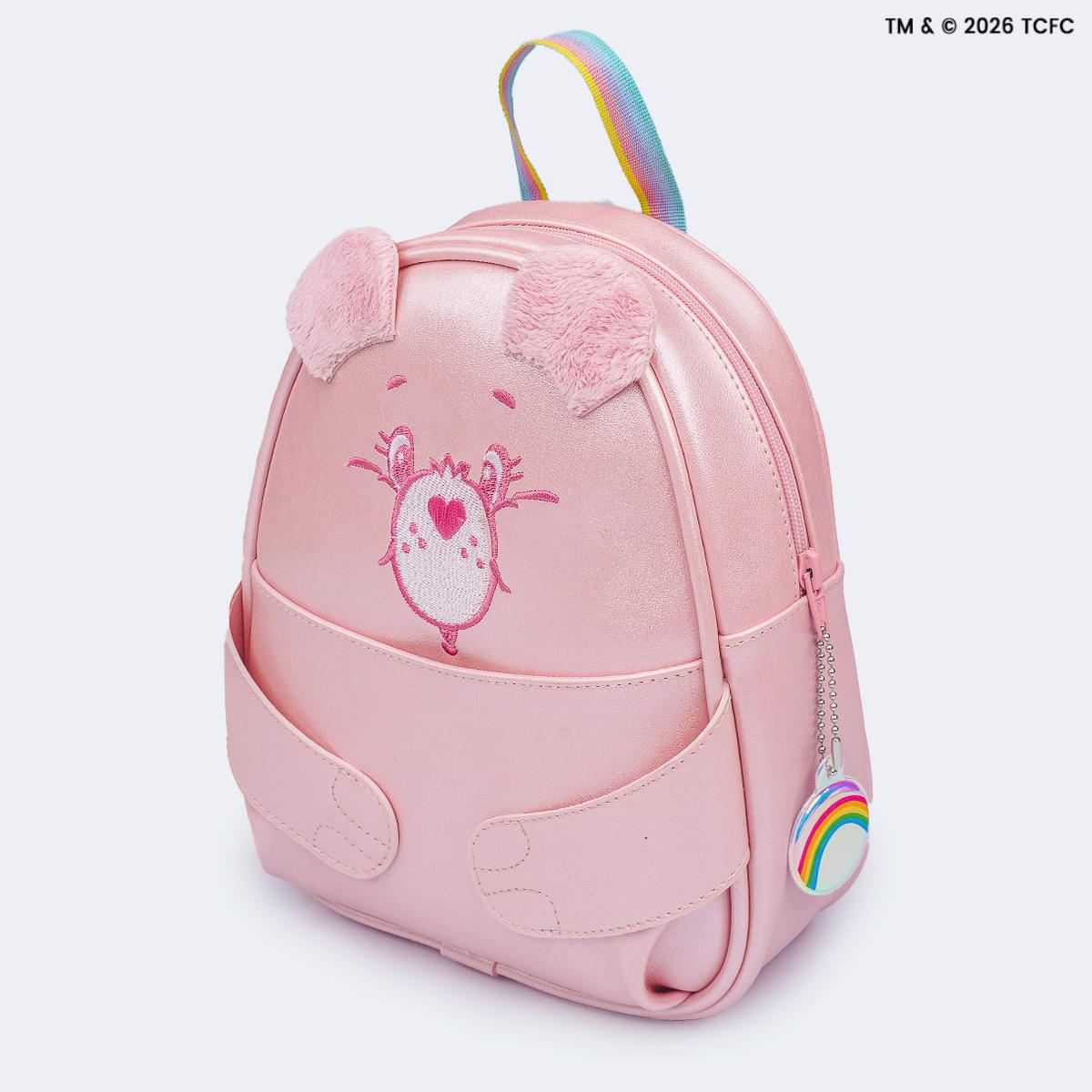 Mochila Infantil Pampili Ursinhos Carinhosos Perolada Rosa