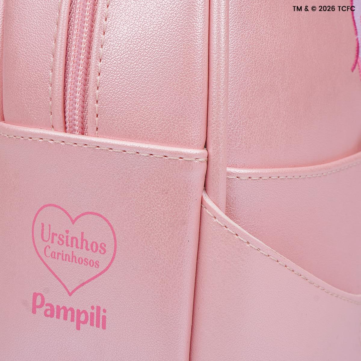 Mochila Infantil Pampili Ursinhos Carinhosos Perolada Rosa
