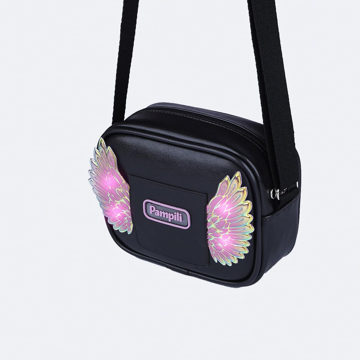 Bolsa Tiracolo Infantil Pampili Fly Led Preta
