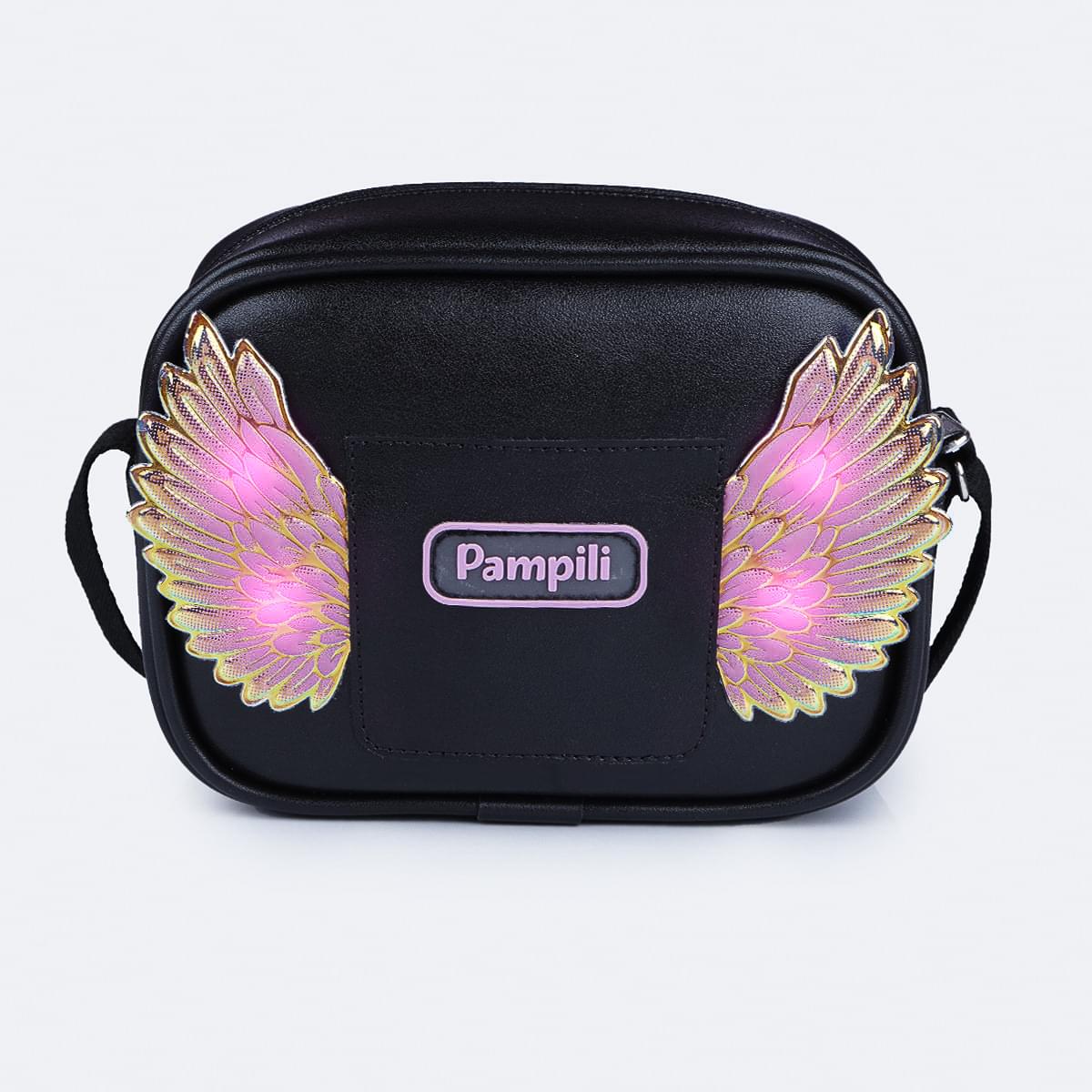 Bolsa Tiracolo Infantil Pampili Fly Led Preta