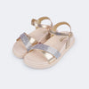 Sandália Infantil Feminina Olivia Manta Strass Dourada