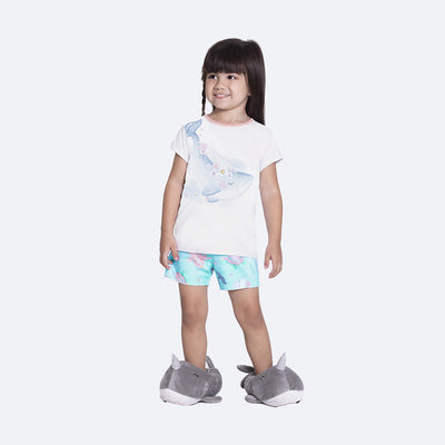 Pijama Infantil Alakazoo Oceano Branco e Azul - pijama infantil 
