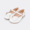Sapato Infantil Feminino Mini Angel Enfeite Strass Branco