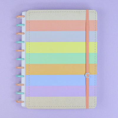 Caderno Inteligente Arco-íris G+ Pastel Grande Colorido - Linhas Brancas Special Edition - frente do caderno