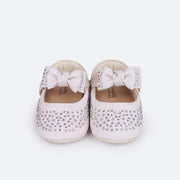 Sapato de Bebê Pampili Nina Degradê Glitter e Strass Nude - frente do sapatinho de bebê com glitter e strass