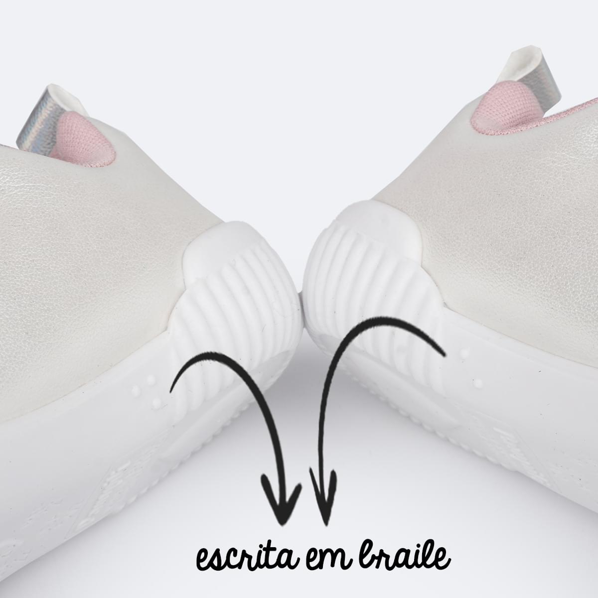Tênis Infantil Feminino Pampili Yuyu Manta de Strass Branco