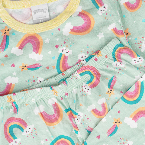 Pijama Infantil Alakazoo Sky Verde e Colorido - detalhes do pijama
