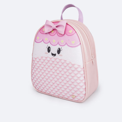 Mochila Infantil Pampili Glitter Rosa e Colorida - mochila com laço