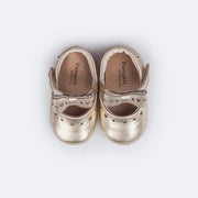Sapato de Bebê Pampili Nina Corações Dourado
