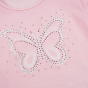 Camiseta Infantil Pampili Borboleta com Strass Rosa - estampa de borboleta com strass
