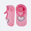 Meia Sapatilha Antiderrapante Infantil Pampili Coração Doce Pink