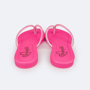 Sandália Chinelo Infantil Pampili Iris Strass Pink Fluor