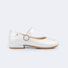 Sapato Infantil Pampili Lana Fivela com Strass Branco