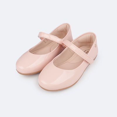 Sapatilha Infantil Pampili Bailarina Tira com Velcro Rosa Novo