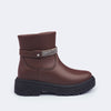 Bota Coturno Infantil Feminina Duda com Strass Marrom