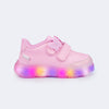 Tênis de Led Infantil Feminino Liz Luz Borboletas Rosa