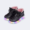 Tênis de Led Infantil Pampili Liz Luz Comfy Preto