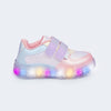 Tênis de Led Infantil Pampili Telado Candy Colors