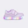 Tênis de Led Infantil Pampili Liz Luz Telado Lilás
