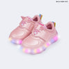 Tênis de Led Infantil Feminino Liz Luz Ursinhos Carinhosos  Pelúcia Rosa