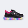 Tênis de Led Infantil Feminino Pampili Liz Preto