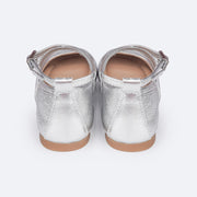 Sapato Infantil Pampili Ballet Texturizado Prata - traseira do sapato