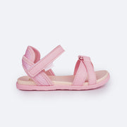 Sandália Papete Infantil Pampili Fly Mini Calce Fácil Calcanhar Comfy Rosado