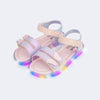 Sandália de Led Infantil Pampili Lulli Borboleta Candy Color