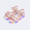 Sandália de Led Infantil Feminina Lulli Fecho Borboleta Rosê