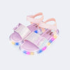 Sandália de Led Infantil Pampili Lulli Lacinho Candy Color