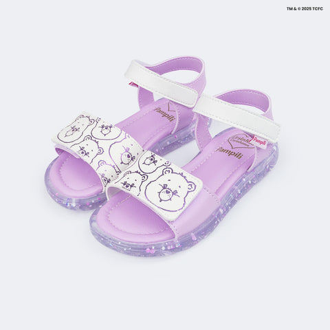 Sandália de Led Infantil Pampili Lulli Ursinhos Carinhosos Lilás