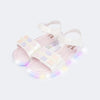 Sandália de Led Infantil Pampili Lulli Mini Corações Perolada Branca
