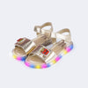 Sandalia de Led Infantil Pampili Lulli Batata Frita Dourada
