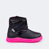 Bota Infantil Feminina Pom Pom Comfy Preto Pink