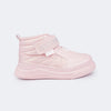 Tênis Cano Alto Infantil Feminino Pom Pom Strass Rosa