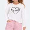 Camiseta Manga Longa Infantil Pampili So Cute Off White