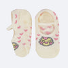 Meia Sapatilha Infantil Antiderrapante Pampili Corações Diversos Marfim