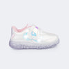 Tênis de Led Infantil Feminino Liz Luz Holográfico Branco