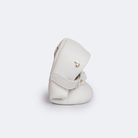 Sapato de Bebê Pampili Nina Flores Branco - sapato flexível para bebe